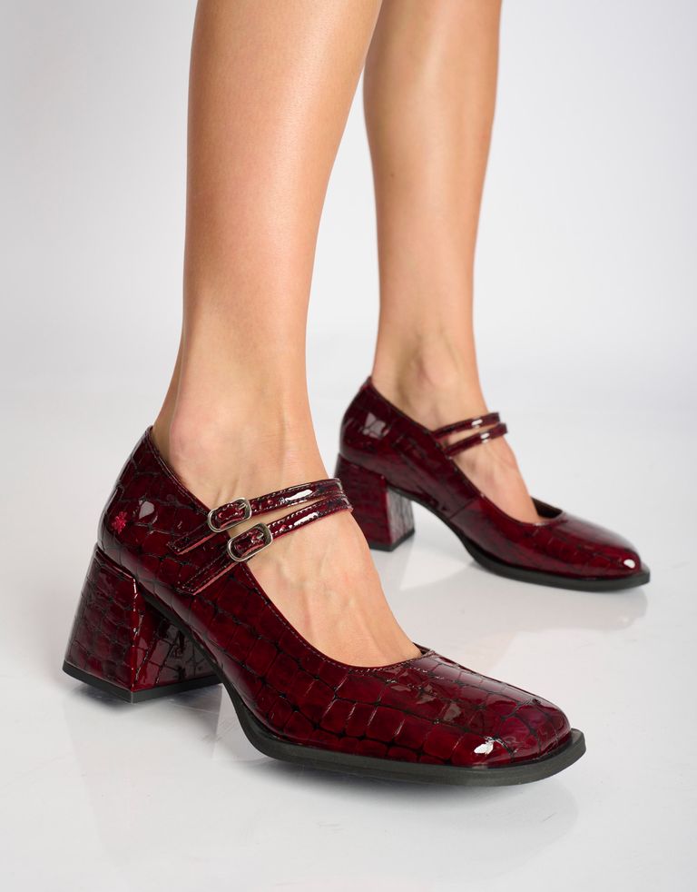 נעלי נשים - Art - נעלי בובה עם עקב VERONA - בורדו3