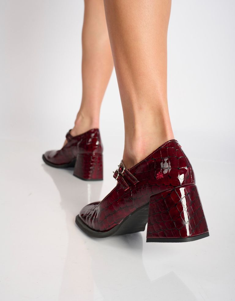 נעלי נשים - Art - נעלי בובה עם עקב VERONA - בורדו4
