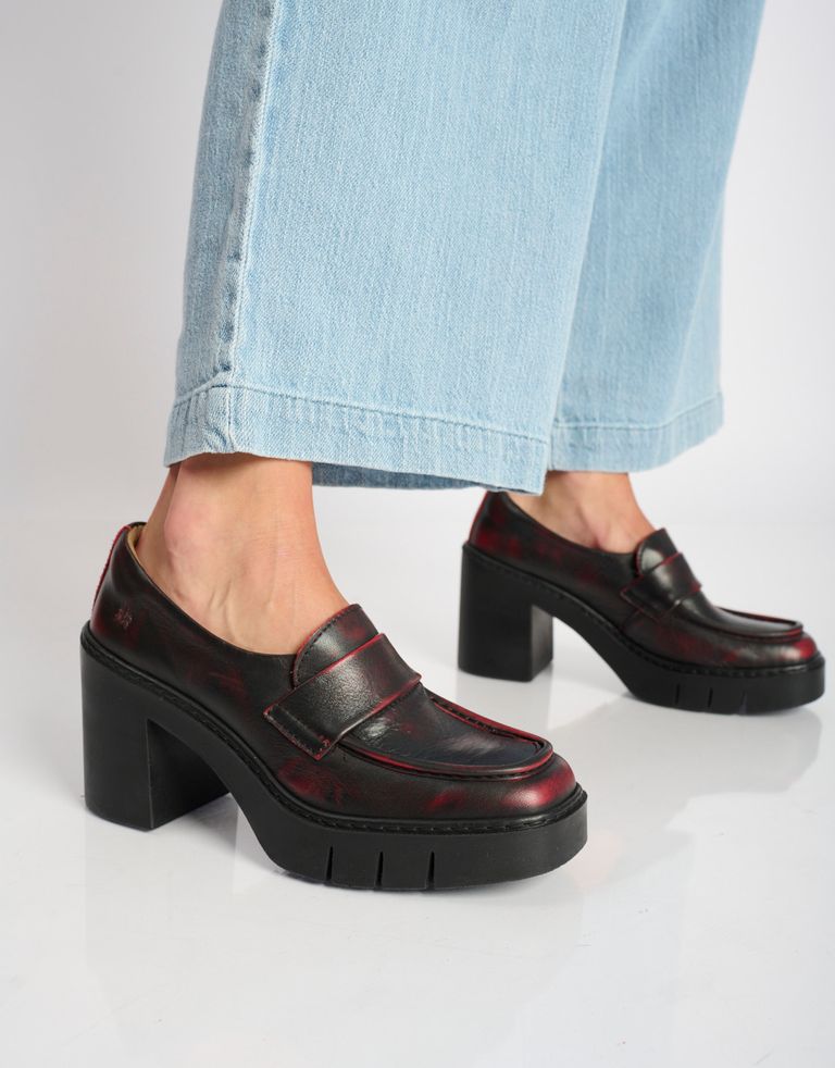 נעלי נשים - Art - מוקסינים עם עקב BERNA - בורדו2