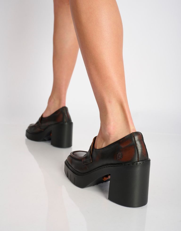 נעלי נשים - Art - מוקסינים עם עקב BERNA - חום4