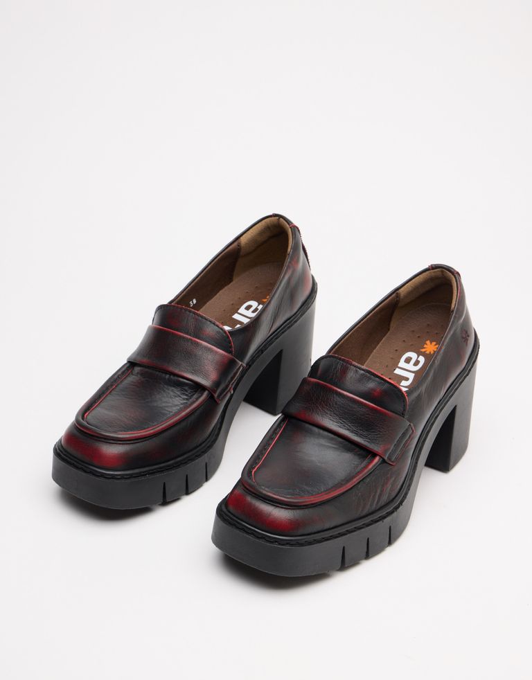 נעלי נשים - Art - מוקסינים עם עקב BERNA - בורדו4