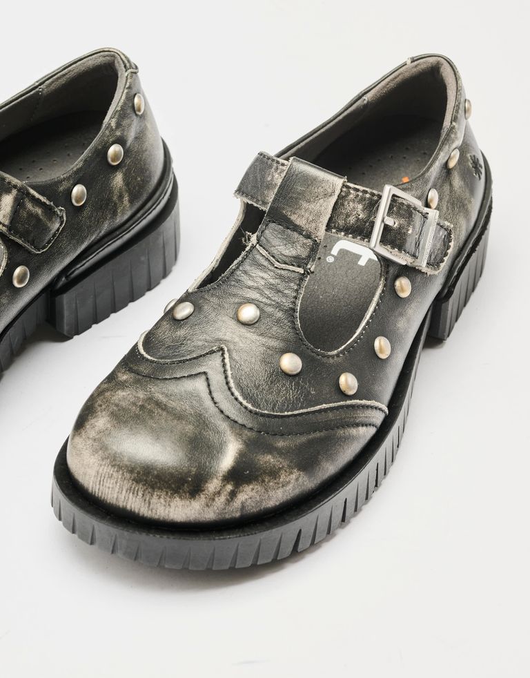 נעלי נשים - Art - נעלי בובה עם ניטים OXFORD - שחור מיוחד2