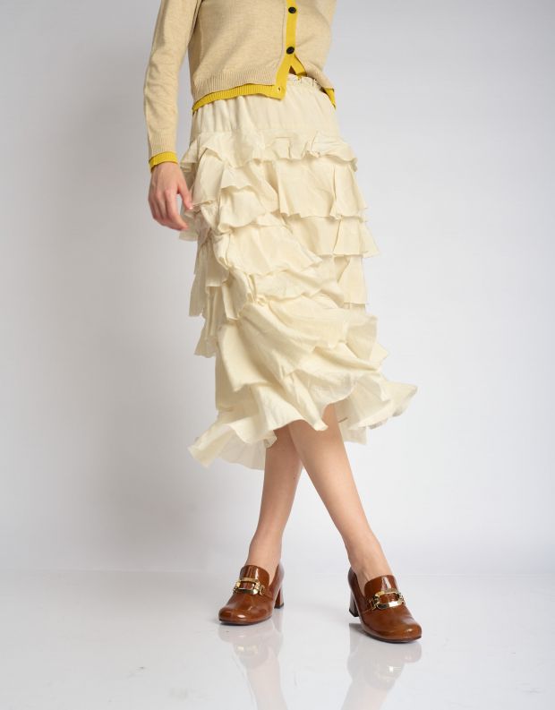 נעלי נשים - Chie Mihara - נעלי מוקסין עם עקב MOIL - קאמל