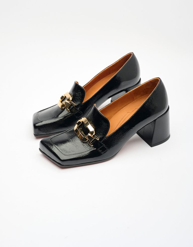 נעלי נשים - Chie Mihara - נעלי מוקסין עם עקב URSALI - שחור2