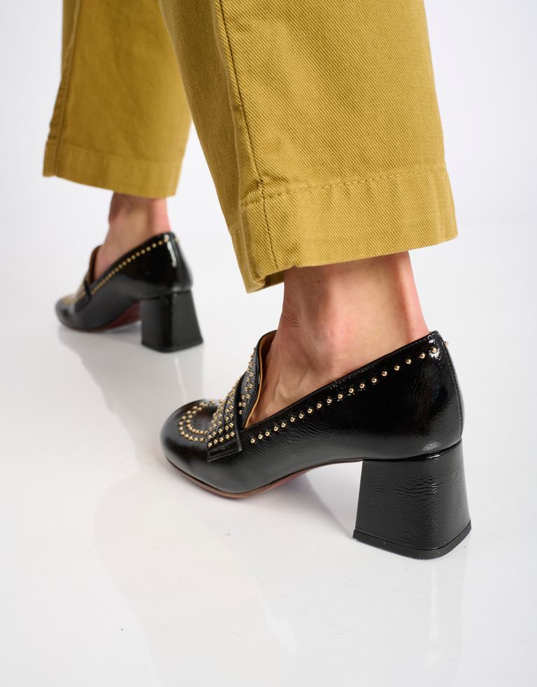 נעלי נשים - Chie Mihara - נעלי מוקסין עם עקב MULEAH - שחור4