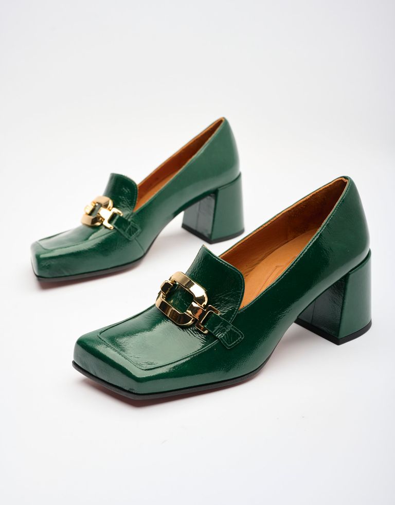 נעלי נשים - Chie Mihara - נעלי מוקסין עם עקב URSALI - ירוק4