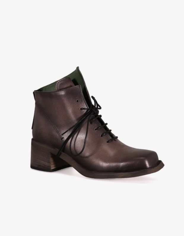 נעלי נשים - Felmini - מגפונים עם שרוכים EMIKO - חום כהה