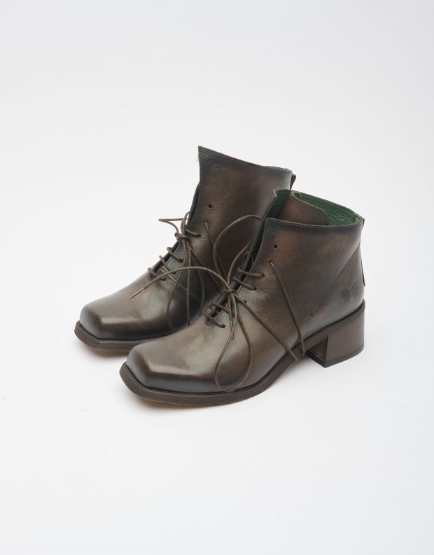 נעלי נשים - Felmini - מגפונים עם שרוכים EMIKO - חום כהה