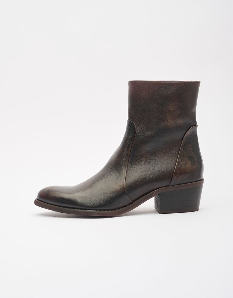 נעלי נשים - Felmini - מגפוני עור RUBI - חום כהה2