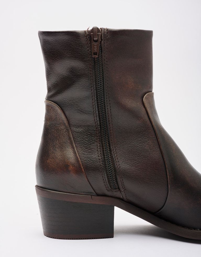 נעלי נשים - Felmini - מגפוני עור RUBI - חום כהה3