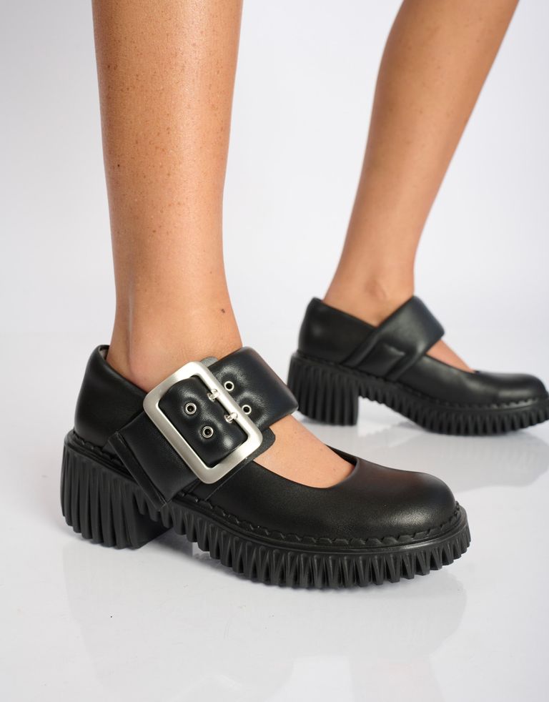 נעלי נשים - 4CCCCEES - נעלי בובה עם עקב PLITA JI - שחור2