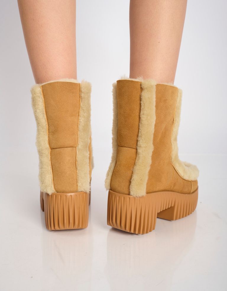 נעלי נשים - 4CCCCEES - מגפי זמש פרווה PLIA FERO - קאמל4