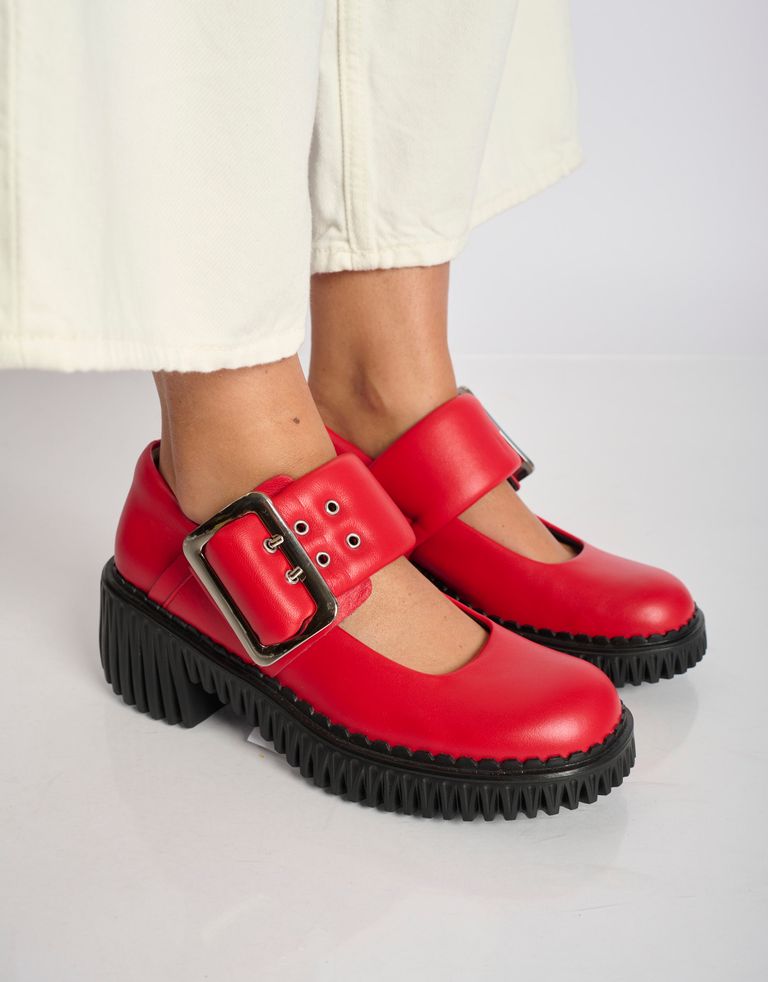 נעלי נשים - 4CCCCEES - נעלי בובה עם עקב PLITA JI - אדום3