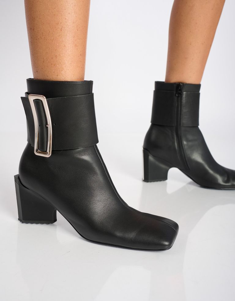 נעלי נשים - 4CCCCEES - מגפוני עקב MIRROR SLEN - שחור2