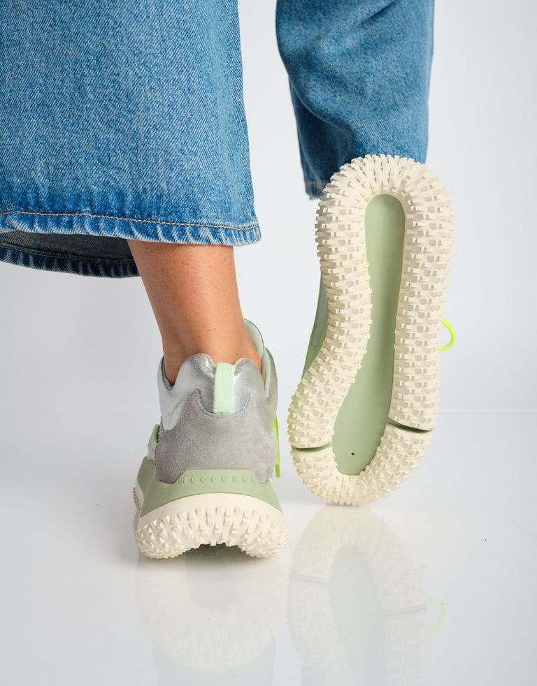 נעלי נשים - 4CCCCEES - סניקרס עור KAPOK SWAN - כסף2