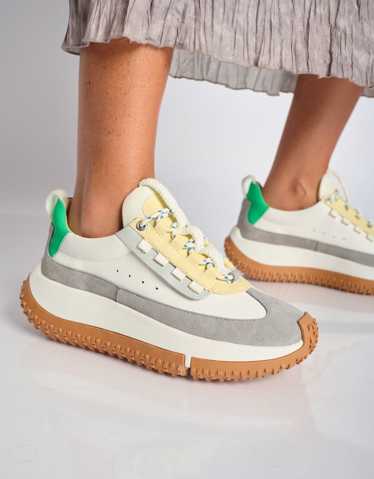 נעלי נשים - 4CCCCEES - סניקרס KAPOK PINTO - לבן   אפור3