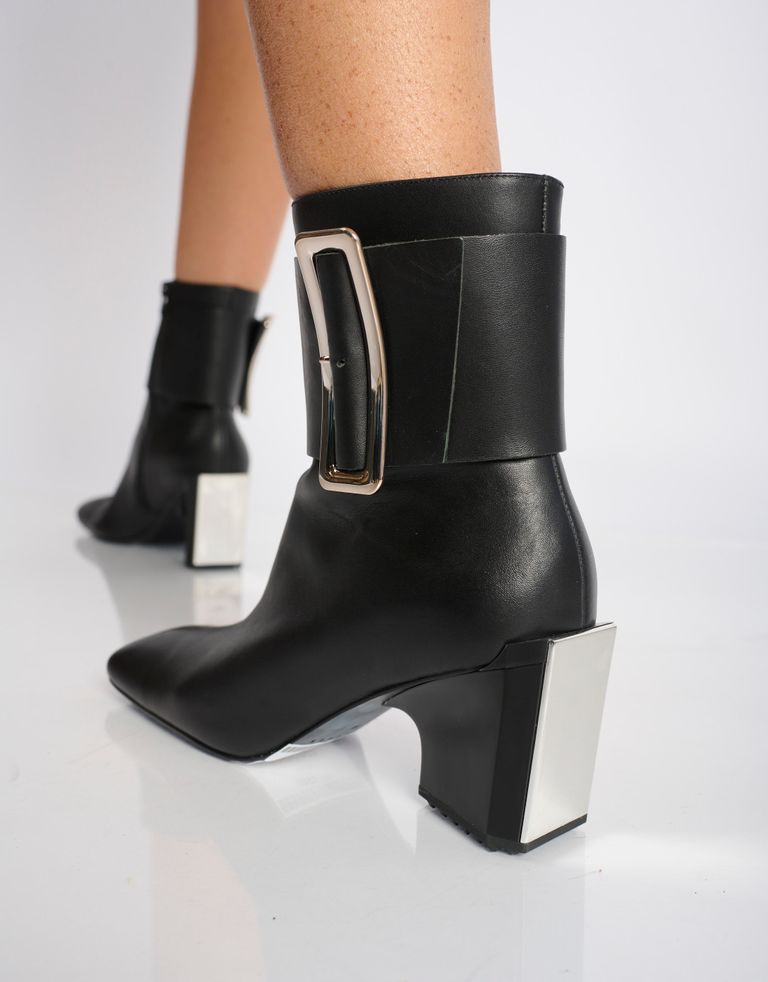 נעלי נשים - 4CCCCEES - מגפוני עקב MIRROR SLEN - שחור4