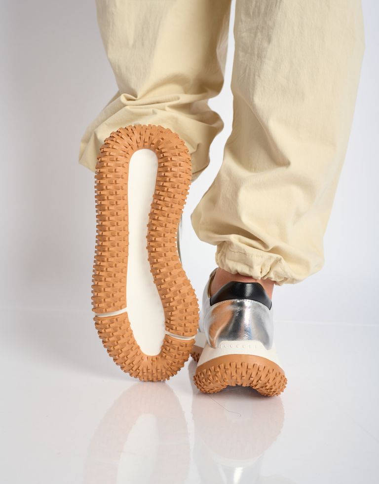 נעלי נשים - 4CCCCEES - סניקרס עור KAPOK SOON - כסף4