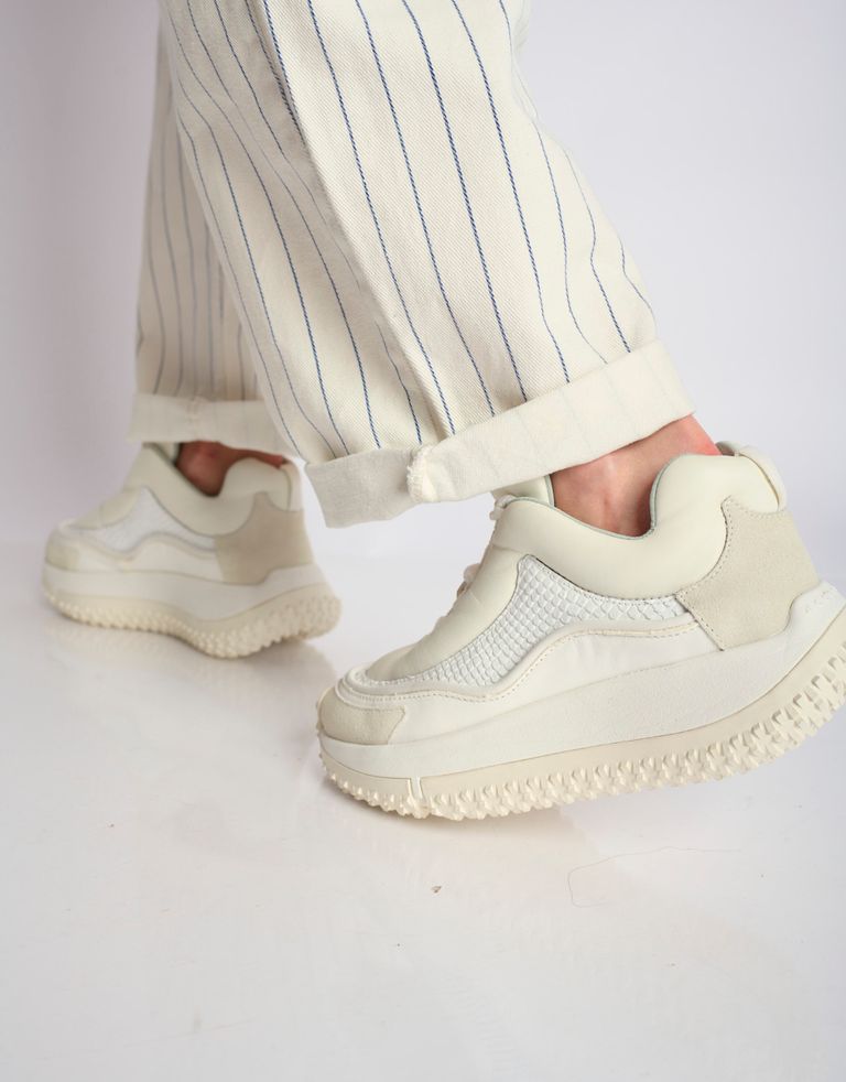 נעלי נשים - 4CCCCEES - סניקרס עור KAPOK SWAN - לבן3