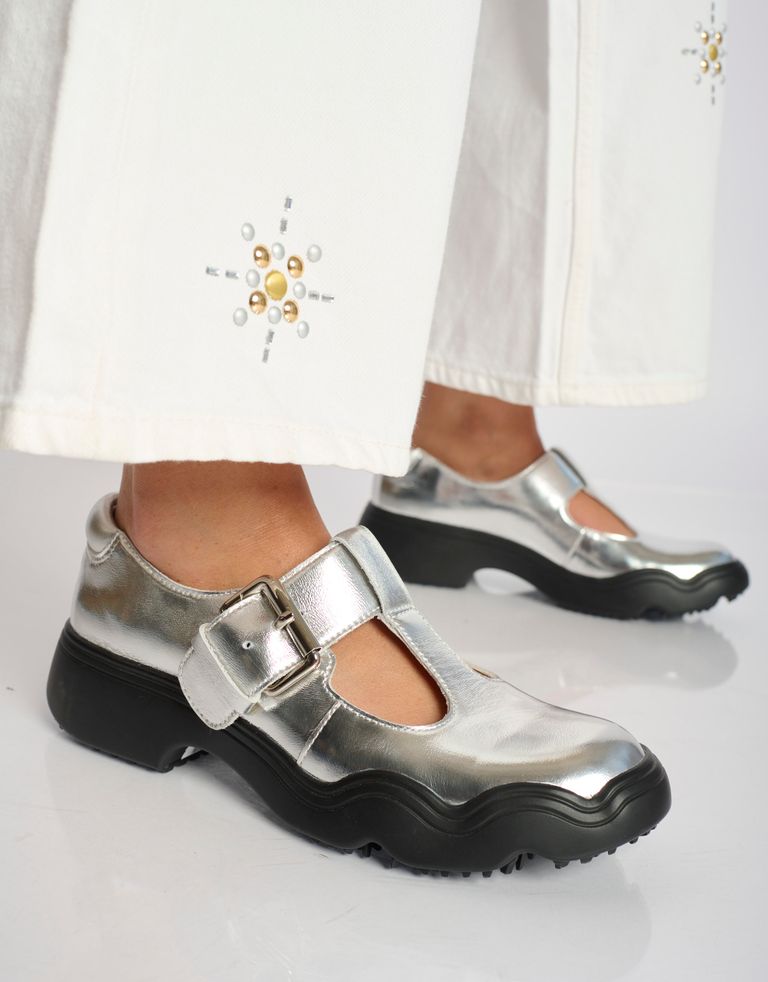 נעלי נשים - 4CCCCEES - נעלי בובה SANHO TIBA - כסף2