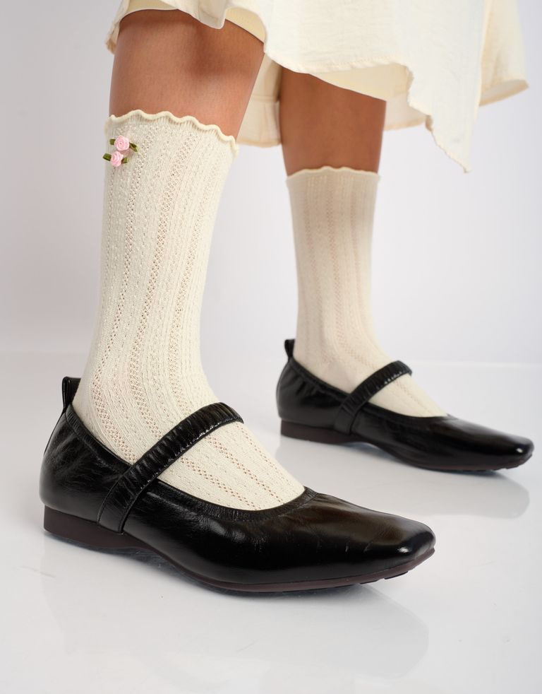 נעלי נשים - Yuko Imanishi - נעלי בובה שטוחות MAA - שחור2