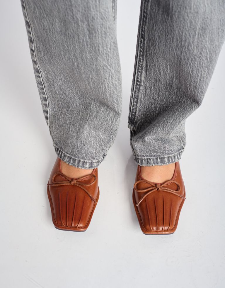 נעלי נשים - Yuko Imanishi - נעלי בלרינה DOU - חום3