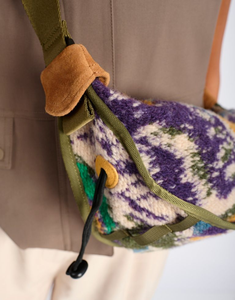 Flower Mountain - תיק פאוצ' FM - סגול   ירוק4