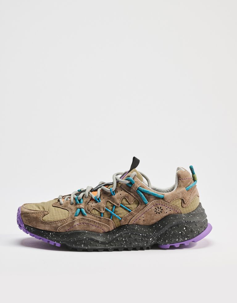 נעלי גברים - Flower Mountain - סניקרס זמש ובד YMABUSHI - זית2