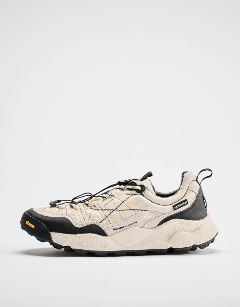 נעלי גברים - Flower Mountain - סניקרס זמש ובד IWANO - לבן   שחור3