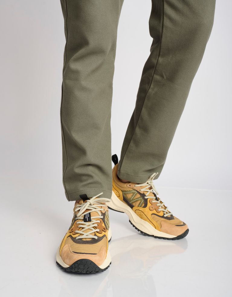 נעלי גברים - Flower Mountain - סניקרס זמש ובד SOLIN - חום   כתום3