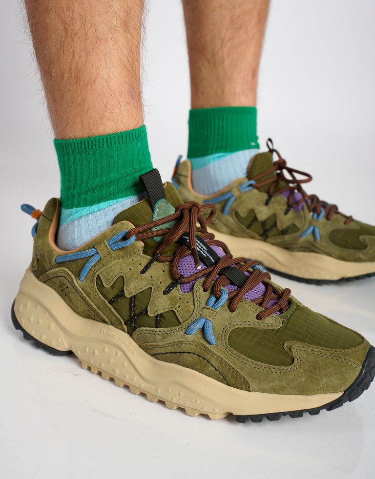 נעלי גברים - Flower Mountain - סניקרס זמש ובד YMABUSHI - ירוק4