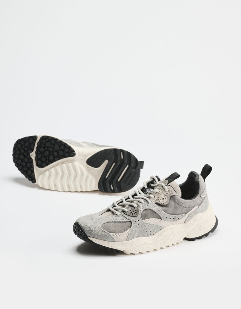 נעלי גברים - Flower Mountain - סניקרס זמש ובד WAVE - אפור4