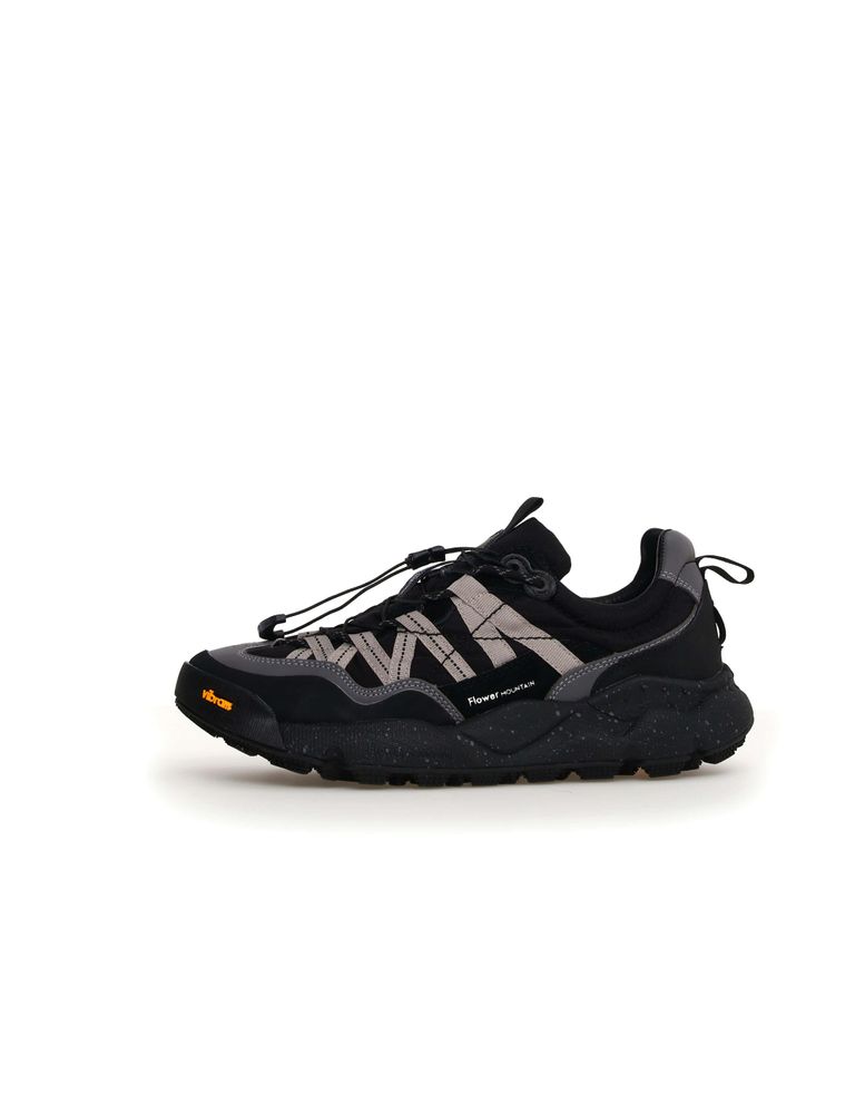 נעלי גברים - Flower Mountain - סניקרס זמש ובד IWANO - שחור אפור3