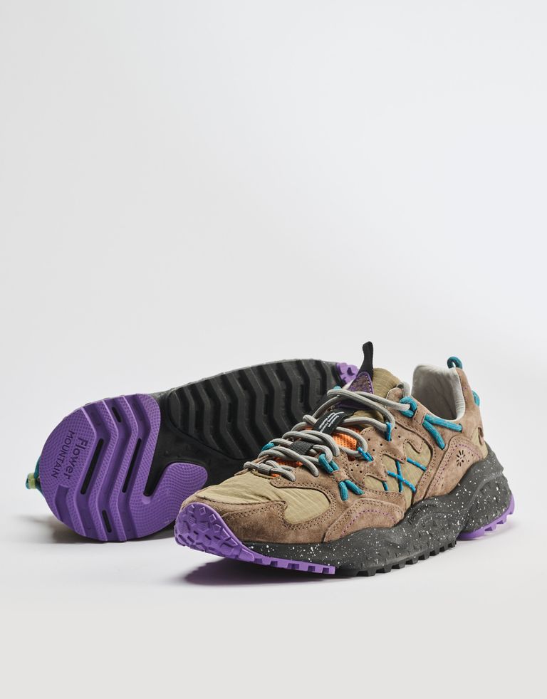 נעלי גברים - Flower Mountain - סניקרס זמש ובד YMABUSHI - זית4