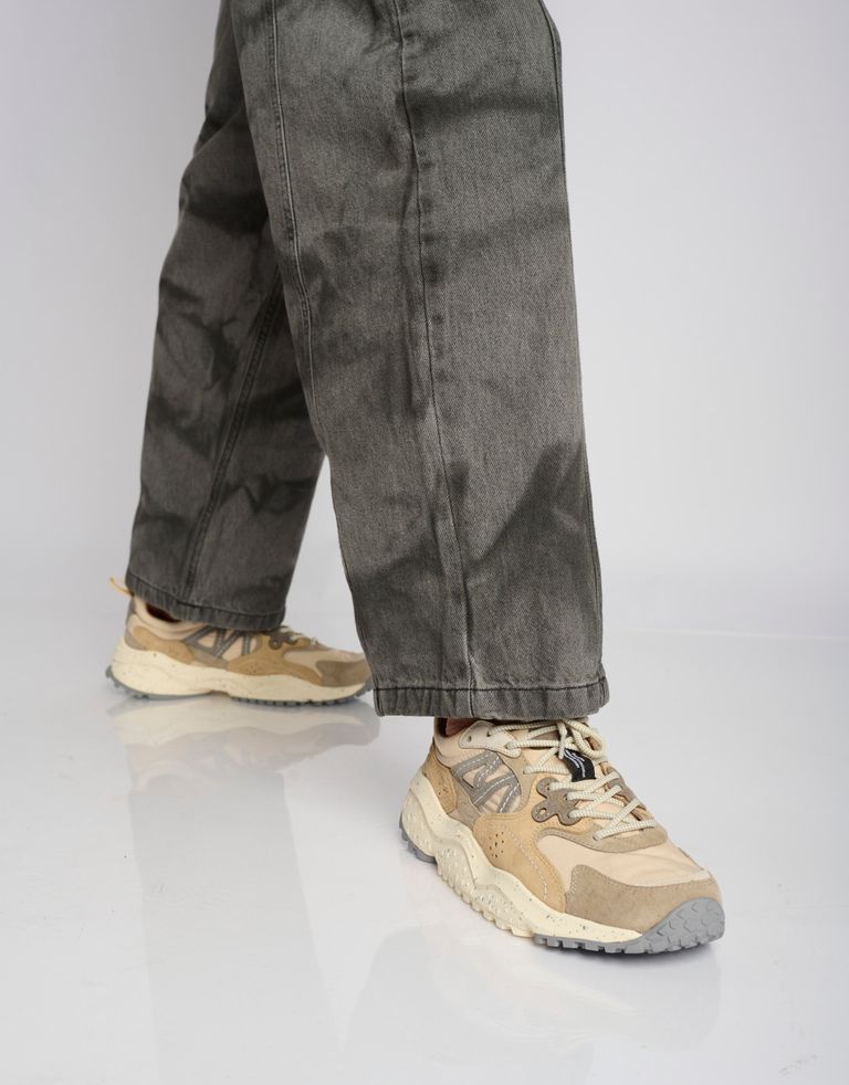 נעלי גברים - Flower Mountain - סניקרס זמש ובד SOLIN - בז'4