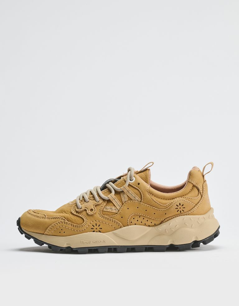 נעלי גברים - Flower Mountain - סניקרס עור YAMANO - קאמל2