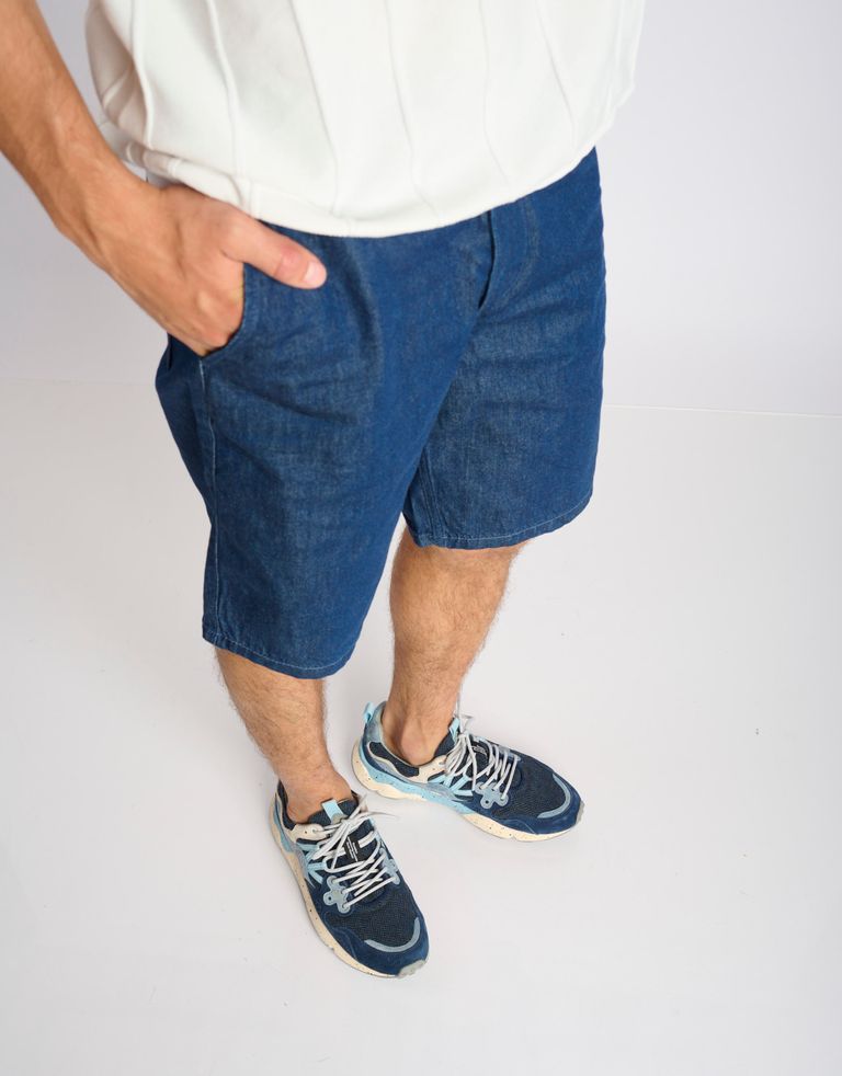 נעלי גברים - Flower Mountain - סניקרס עור וצמר YAMANO - כחול1