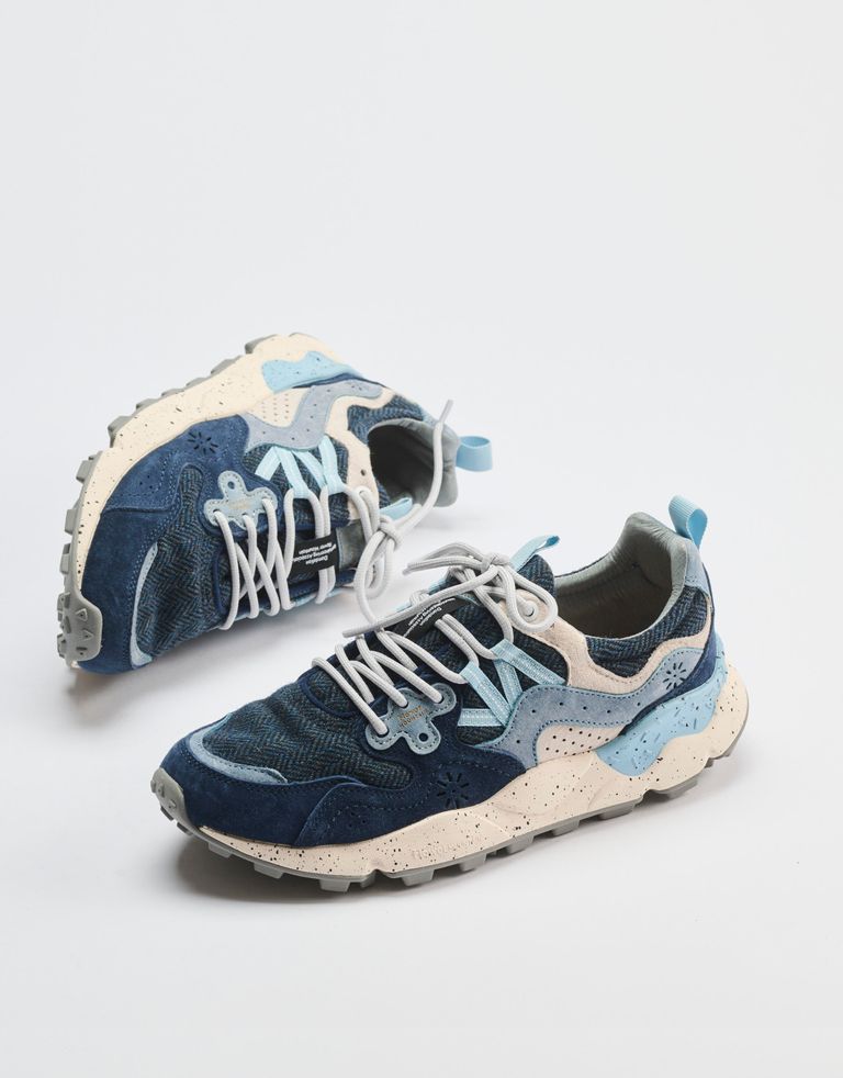 נעלי גברים - Flower Mountain - סניקרס עור וצמר YAMANO - כחול2