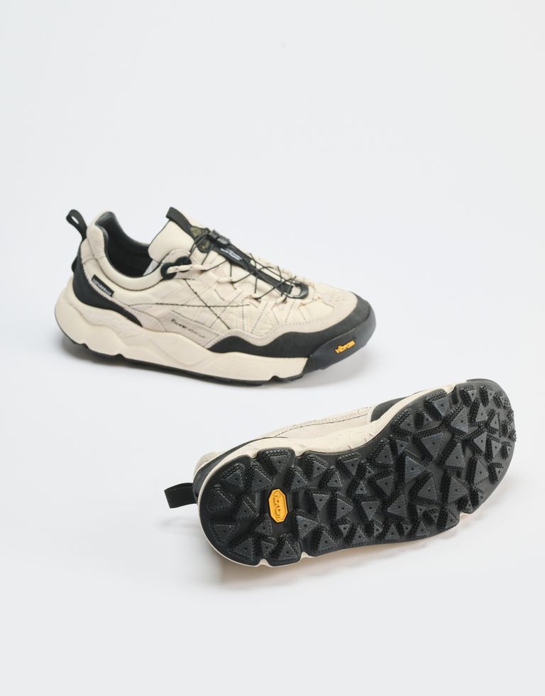 נעלי נשים - Flower Mountain - סניקרס זמש ובד IWANO - לבן   שחור3