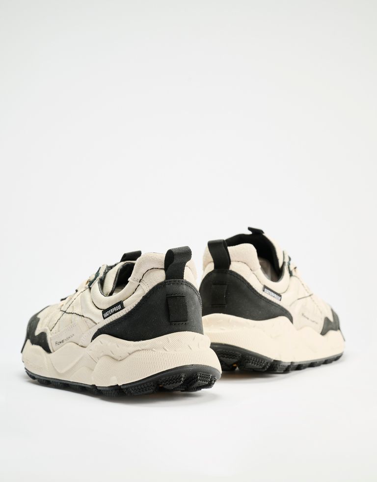 נעלי נשים - Flower Mountain - סניקרס זמש ובד IWANO - לבן   שחור4