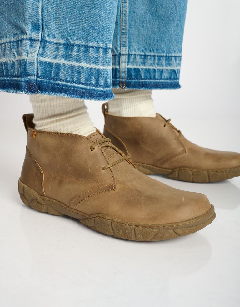 נעלי גברים - El Naturalista - נעלי עור גבוהות TURTLE - אפור חום3