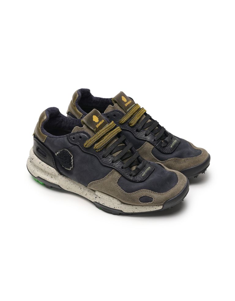 נעלי גברים - Satorisan - סניקרס עור CHACRONA - שחור4