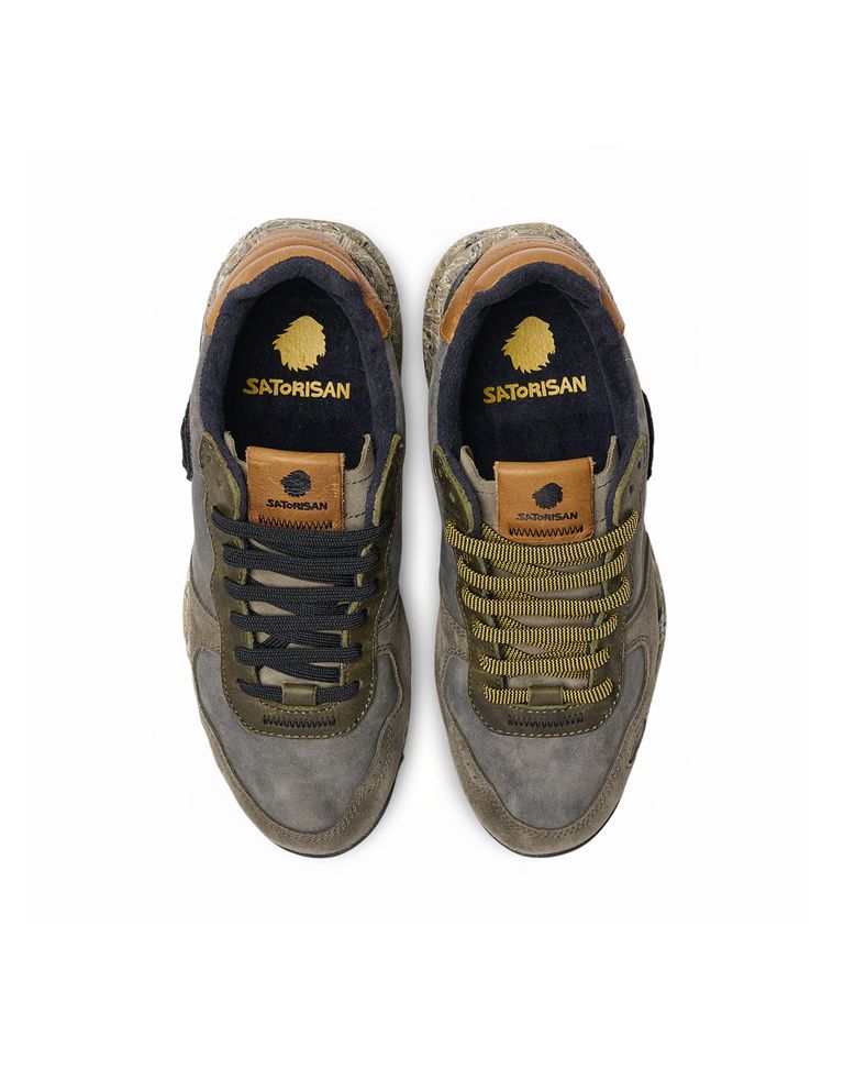 נעלי גברים - Satorisan - סניקרס עור CHACRONA - חאקי   אפור4