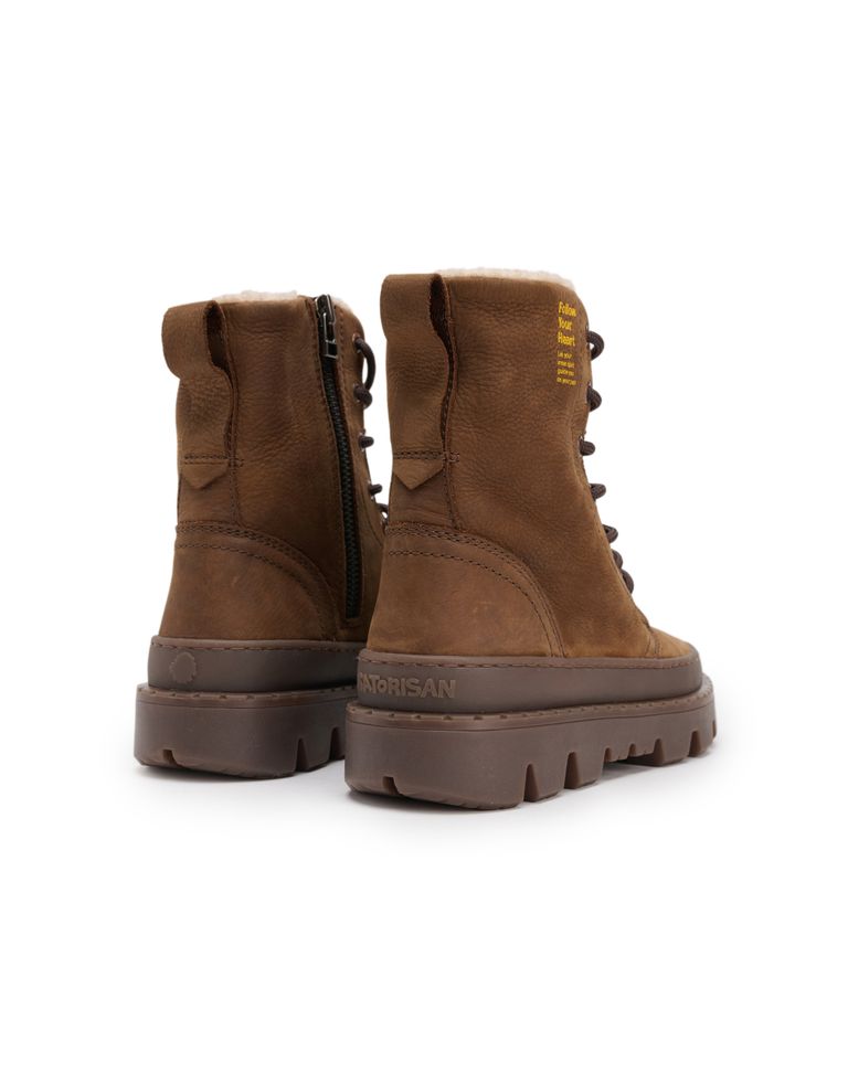 נעלי נשים - Satorisan - מגפנים עם שרוכים UNALOME - חום3