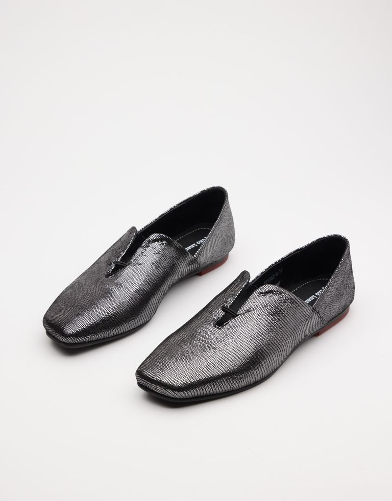 נעלי נשים - Yuko Imanishi - נעלי עור שטוחות AZU - אפור מטאלי2