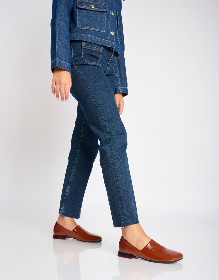 נעלי נשים - Yuko Imanishi - נעליים מבריקות שטוחות KEO - חום נחש3