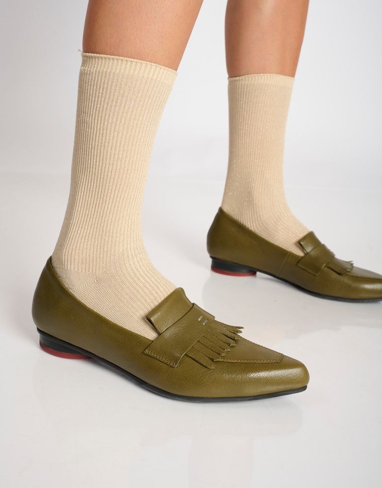 נעלי נשים - Yuko Imanishi - נעלי סירה שטוחות COTONA - זית3