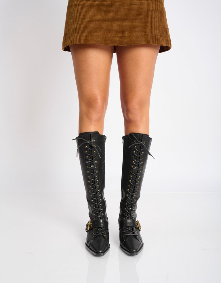 נעלי נשים - Jeffrey Campbell - מגפיים עם שרוכים BIOME - שחור3