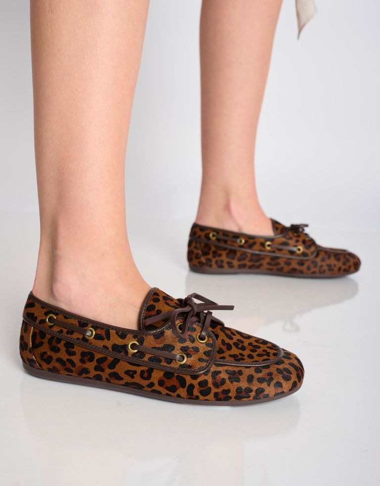 נעלי נשים - Jeffrey Campbell - מוקסינים BOAST מנומרות - חום3