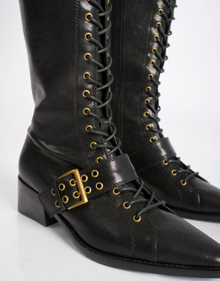 נעלי נשים - Jeffrey Campbell - מגפיים עם שרוכים BIOME - שחור4